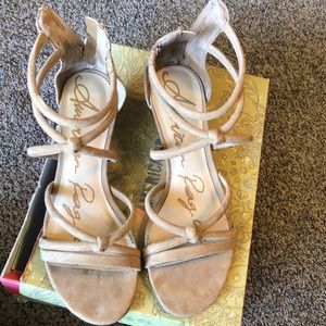 AMERICAN RAG ACALLA CAMEL WEDGE SANDAL